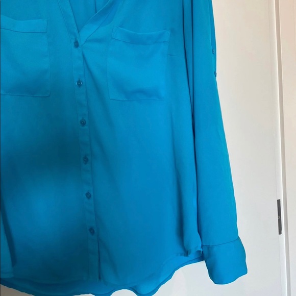 Express Portofino Turquoise Blue Blouse- M - Picture 3 of 6